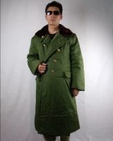 Quân đội cổ điển màu xanh lá cây dài áo bông sản phẩm áo bông áo khoác mùa đông ấm áp áo khoác nam giới và phụ nữ áo khoác sơ mi