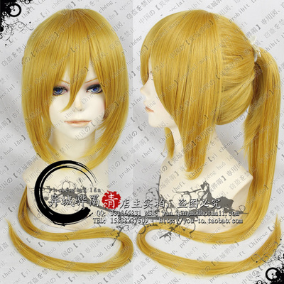 taobao agent [Qingkom COS wig] Pure gold fine ponytail Yumenglou Jingyin brother Lian Len model wig