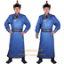 Mông cổ quần áo nam Mông Cổ gown thiểu số Mông Cổ trang phục da con hoăng của nam giới áo choàng màu xanh Trang phục dân tộc