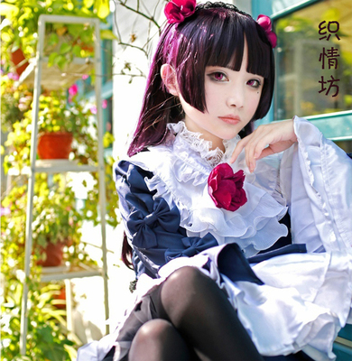 taobao agent Leave the sea/corner to trim the cosplay wig, my sister Black Cat, five more glazed white ghost courtyard, butterfly