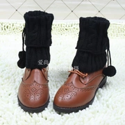 Thời trang Hàn Quốc hoang dã ngắn xoắn bóng treo len lỏng phụ nữ vớ chân đặt chân vớ cọc vớ thủy triều