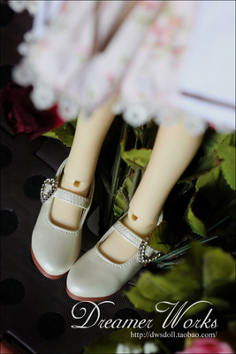taobao agent [DWS] SD/BJD 4 points 3 -point baby shoes noble heart -shaped shiny leather shoes 1/4,1/3