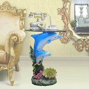 Đại dương trang trí dolphin bảng Địa Trung Hải động vật bảng điện thoại tempered glass bàn cà phê bàn ​​cà phê góc bảng class side