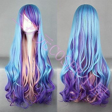 taobao agent Blue, purple, and pink mixed -colored punk Lolita wigs