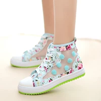 Летние высокие тканевые дышащие кроссовки, сандалии для принцессы, подходит для подростков, в корейском стиле