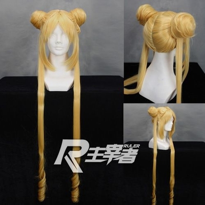 taobao agent Lord Mei Mei Men, Moon Bunny Wilder Waters Ice Moon Bunny, yellow double ponytail cos wig fake hair