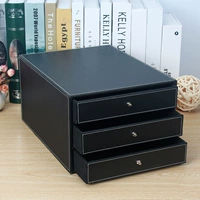 Кожаный настольный офис поставляет файловый шкаф для получения шкафа коробки A4 Ящик для бумажных пояс