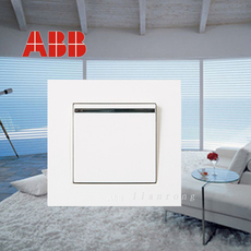 Выключатель двухклавишный abb开关插座面板由艺单联/一开双控带线au13553-ww/au135正品特价