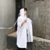 Mùa hè Hàn Quốc nam dài bông và vải lanh áo gió phần mỏng lỏng trùm đầu áo khoác vài tuổi teen mặt trời bảo vệ quần áo triều Áo gió