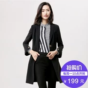 [New giá 199 nhân dân tệ] phù hợp với nút dài trang trí chic Hàn Quốc phiên bản của đơn giản giản dị đi lại blazer
