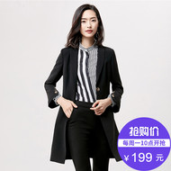 [New giá 199 nhân dân tệ] phù hợp với nút dài trang trí chic Hàn Quốc phiên bản của đơn giản giản dị đi lại blazer áo khoác nữ hàn quốc