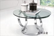 Thép không gỉ kim loại hiện đại Quảng Đông bàn cà phê tròn kính cường lực nội thất chức năng đồ nội thất một số loại thời trang đơn giản