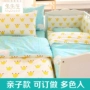 Bắc âu bông bé con bé mẫu giáo cha mẹ và con tấm ga trải giường quilt giường giường ngủ ba hoặc bốn bộ tùy chỉnh 	bộ chăn ga gối cho bé gái	