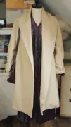 Cổ áo len cổ điển mồ côi của phụ nữ mùa đông dài phần retro màu xanh lá cây cổ áo áo khoác màu be - Trung bình và dài Coat