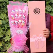 Phim hoạt hình đẹp gấu búp bê sô cô la bó hoa cộng với hai hoa thú nhận bạn gái món quà Ngày Valentine món quà sinh nhật
