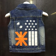 Quần áo trẻ em nam và nữ denim vest vest phiên bản Hàn Quốc của mùa xuân và mùa thu trẻ em vest vai mỏng phần mùa xuân trẻ em vest thủy triều - Áo ghi lê