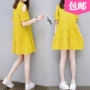2018 mùa hè Hàn Quốc phiên bản của mới chất béo mm lỏng kích thước lớn đầm mỏng là mỏng đoạn dài quây một từ váy đầm xòe tuổi trung niên