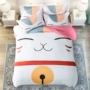 Mèo giáo viên có thể rửa bốn bộ sản phẩm giường mùa xuân Hàn Quốc ba hoặc bốn bộ khăn trải giường màu rắn quilt cover giường chăn ra gối nệm