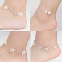 925 sterling silver vòng chân nữ bóng thời trang dành cho người lớn đơn giản Nhật Bản và Hàn Quốc chuông, chân bạc 990 nghìn chân bạc trang sức vòng đeo chân cho nữ