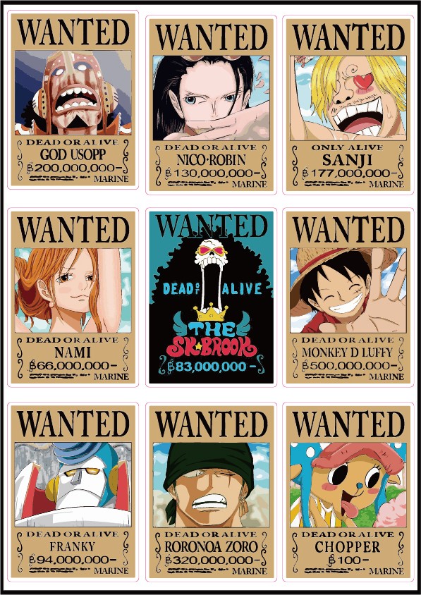 One Piece Latest Wanted Posters Luffy Chopper Usopp New World Luggage Stickers Ebay