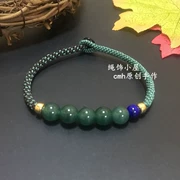 [Su Jie] nguyên bản dệt tay nam và nữ vòng tay ngọc bích dầu xanh đính cườm vòng tay dây thừng kit tự làm