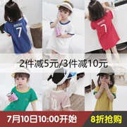 Sán đầu cô gái T-Shirt mùa hè 2018 new nữ áo sơ mi trẻ em Nga World Cup jersey trẻ em cotton T