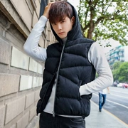 Mùa thu và mùa đông nam cotton vest thanh niên trùm đầu vest lỏng dày tay vest Hàn Quốc phiên bản của xuống áo khoác áo khoác