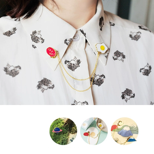 Оригинальная корейская металлическая милая брошь, булавка, три цвета