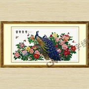 CMC peacock giàu có in cross stitch và tôn vinh hoa mẫu đơn hoa con công phòng khách lớn decal SZX mạnh - Công cụ & phụ kiện Cross-stitch