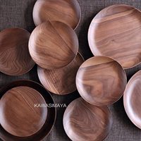 Kawashima Nhà Nhật Bản Đen Walnut Disc Đăng Tấm Tấm Trái Cây Sáng Tạo Tấm Tấm Gỗ Tráng Miệng Tấm Bộ Đồ Ăn GP-19 khay gỗ đẹp