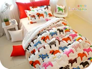 Hàn Quốc mua phim hoạt hình trẻ em bông bé bé bao gồm chăn bông quilt gối mùa đông duy nhất giường đôi