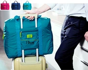 Du lịch Hàn Quốc túi tote túi nylon chống thấm nước gấp có thể được thiết lập xe đẩy hành lý lưu trữ túi bao bì túi người đàn ông và phụ nữ