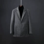 Của nam giới tự trồng phần dài phù hợp với áo khoác áo len thời trang boutique nam len coat phù hợp với cổ áo 1002 áo khoác bò nam