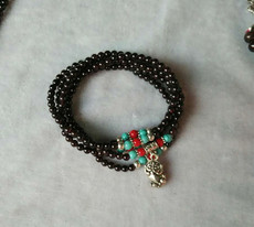 Украшения на руку 石榴石手链多层多圈手串天然水晶手饰925纯银民族风diy貔貅坠女款