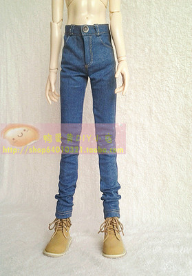 taobao agent BJD baby clothes blue jeans medium elastic 3 -point male baby trousers