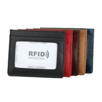 Nhà máy Châu Âu và Mỹ thời trang RFID da thẻ nhỏ gói thẻ tín dụng bộ thẻ xe buýt clip thay đổi đô la ví nhỏ ví da nam cao cấp