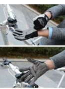 Găng tay đi xe đạp ngoài trời Full ngón tay Xe đạp leo núi [Mùa thu và mùa đông Găng tay dài ngón tay đen] cưỡi