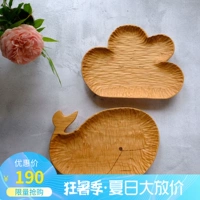 Xitang đám mây snack tấm cá voi tấm ăn sáng Bắc Âu ins siêu lửa gỗ tấm handmade gỗ set ảnh công cụ khay trà bằng gỗ lũa