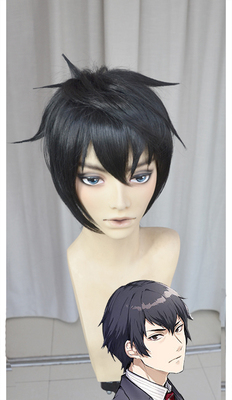 taobao agent Positive solution Kado KADO True Road Xinglulang Black Flat -to -Triangle Triangle Short Hair COSPLAY Wig