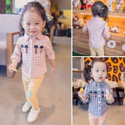 Quần áo trẻ em xuân hè 2018 cho bé trai và bé gái áo sơ mi kẻ sọc dài cho bé phiên bản Hàn Quốc của áo sơ mi chạm đáy 1-2-3-4 tuổi