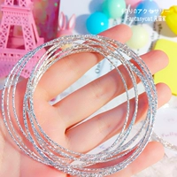 Nhật bản và Hàn Quốc ins cô gái chic gió bạc chín nối tiếp vòng đeo tay mỏng bên ngoài vòng frosted multi-layer bracelet trang sức 18 vòng tay bạc nam