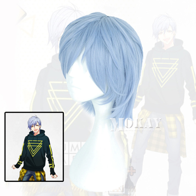 taobao agent Cosplays wig+ a3!+ Turtle Dove Triangle Costerine Blue Anti -Warm Short Hair High -temperature Symatic Wool