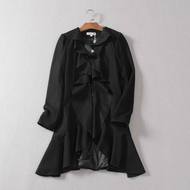 Nhật bản lá sen cổ áo phần dài mùa đông phong cách mới thời trang mỏng hoang dã áo len OL khí eo coat áo dạ choàng nữ dáng dài