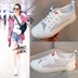 2018 mùa hè mới Hàn Quốc phiên bản của hoang dã thoáng khí rỗng lưới da thấp để giúp sinh viên giày của phụ nữ chân giày nhỏ màu trắng Giày cắt thấp