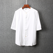 Áo sơ mi nam ngắn tay mùa hè thường Slim Hàn Quốc phiên bản của các tay áo 2018 xu hướng mới vòng cổ áo sơ mi nam 1534