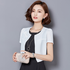 Mùa hè mới váy bên ngoài phù hợp với nhỏ vest cardigan ngắn tay nhỏ khăn choàng của phụ nữ hoang dã ngắn mỏng áo triều