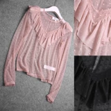 S156B 0424 Сексуальная маленькая женственная рубашка с поднятой вязаная решетчатая рубашка