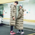 Mùa thu và mùa đông mặc người đàn ông mới bông áo khoác những người yêu thích Hàn Quốc thường áo dài phần trên đầu gối dày bông áo khoác áo khoác thủy triều Trang phục Couple