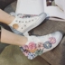 Hàn quốc phiên bản của nhỏ bẩn giày nữ hoang dã hoa ngọt ngào giày vải giản dị của phụ nữ rỗng cao giày mùa thu 2017 làn sóng mới Giày cao gót