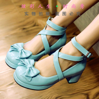 taobao agent ◆ Lolita Ocean Shoes ◆ Butterfly knot buckle with leather shoes ◆ Alice Alice Cosplay big size shoes